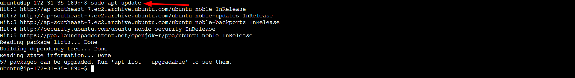 Updating package lists on AWS