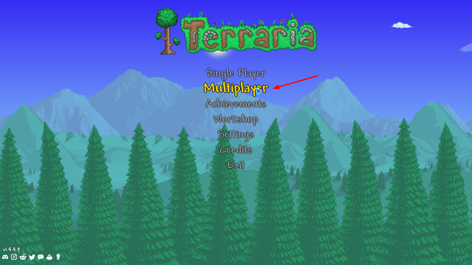 Terraria Multiplayer menu