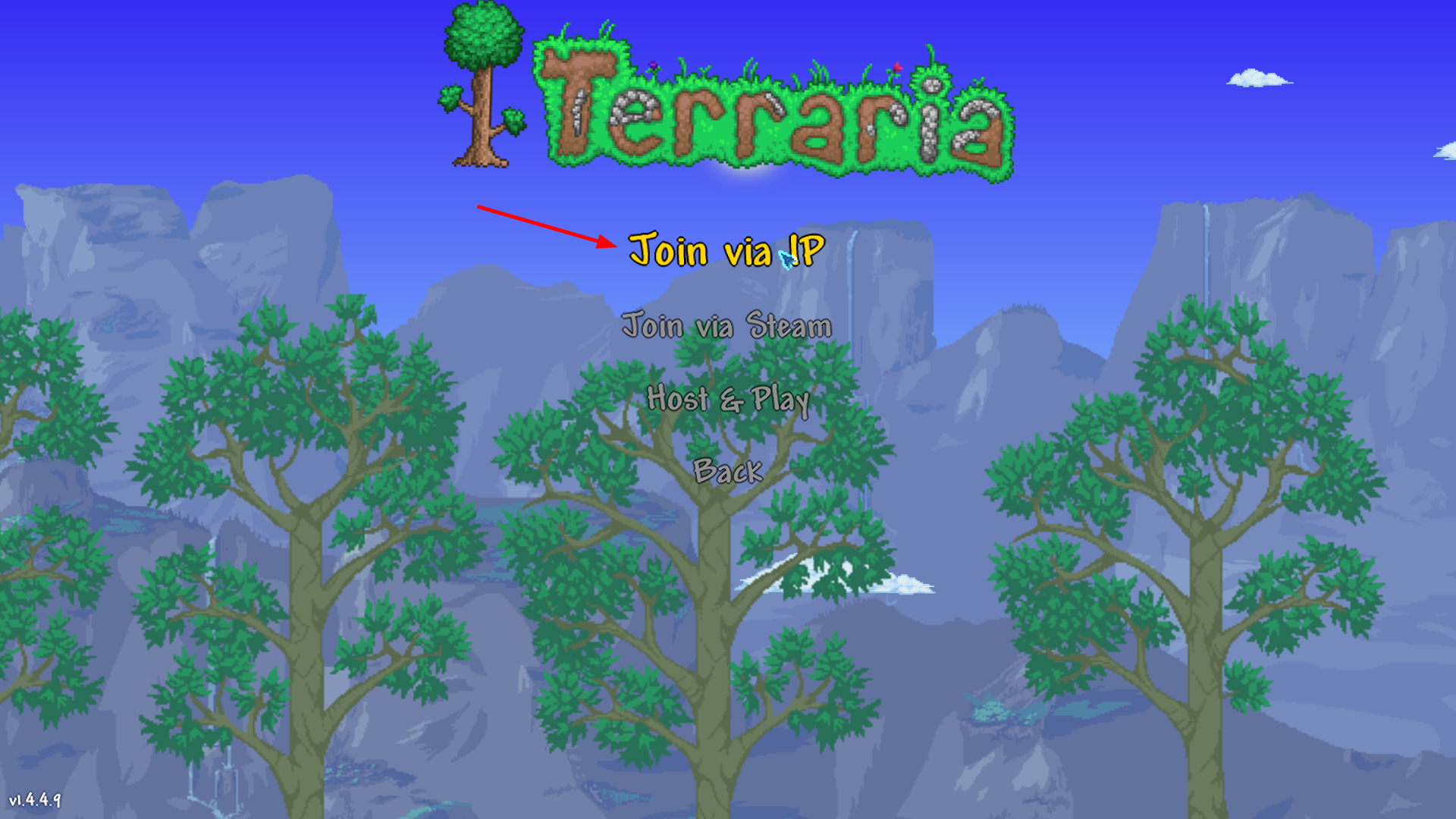 Terraria Join via IP option