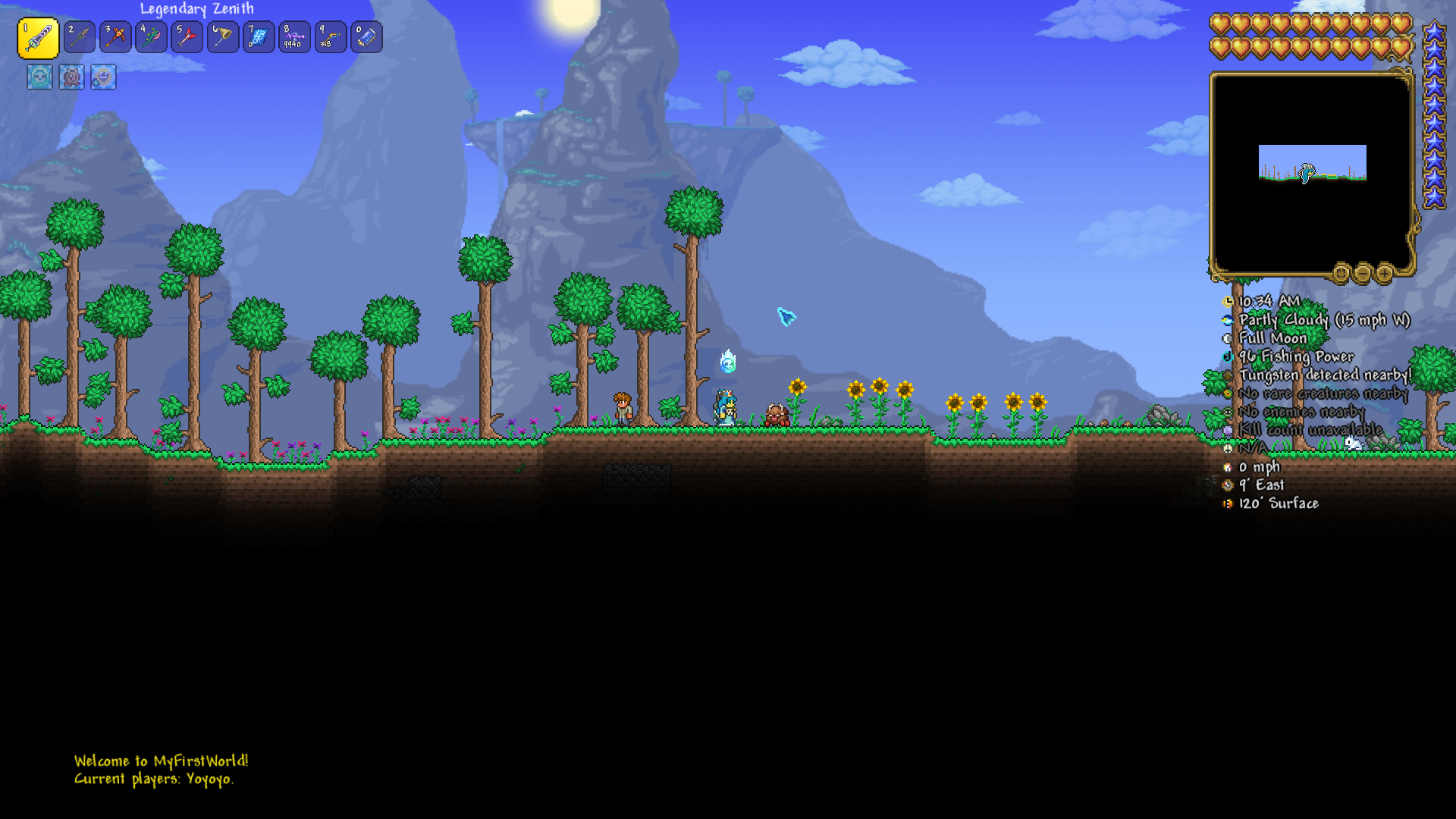 Successfully joined Terraria server