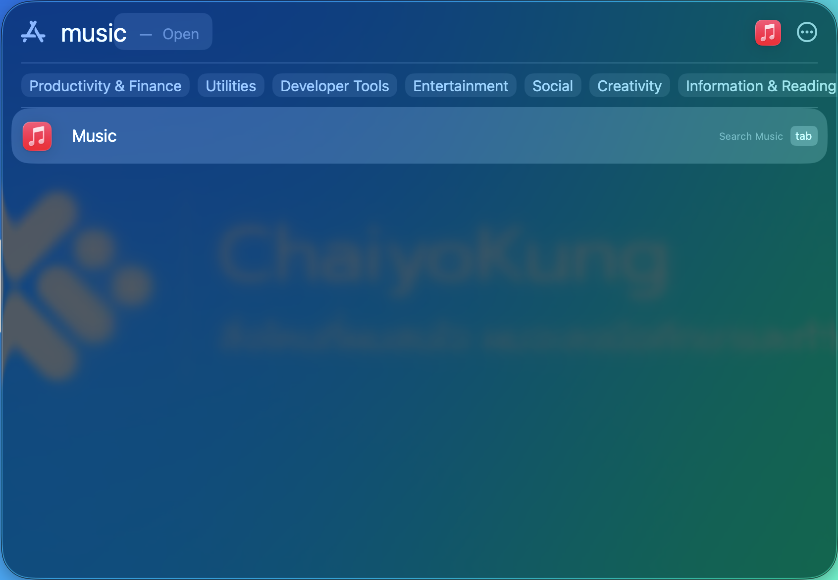 ค้นหาแอป Music