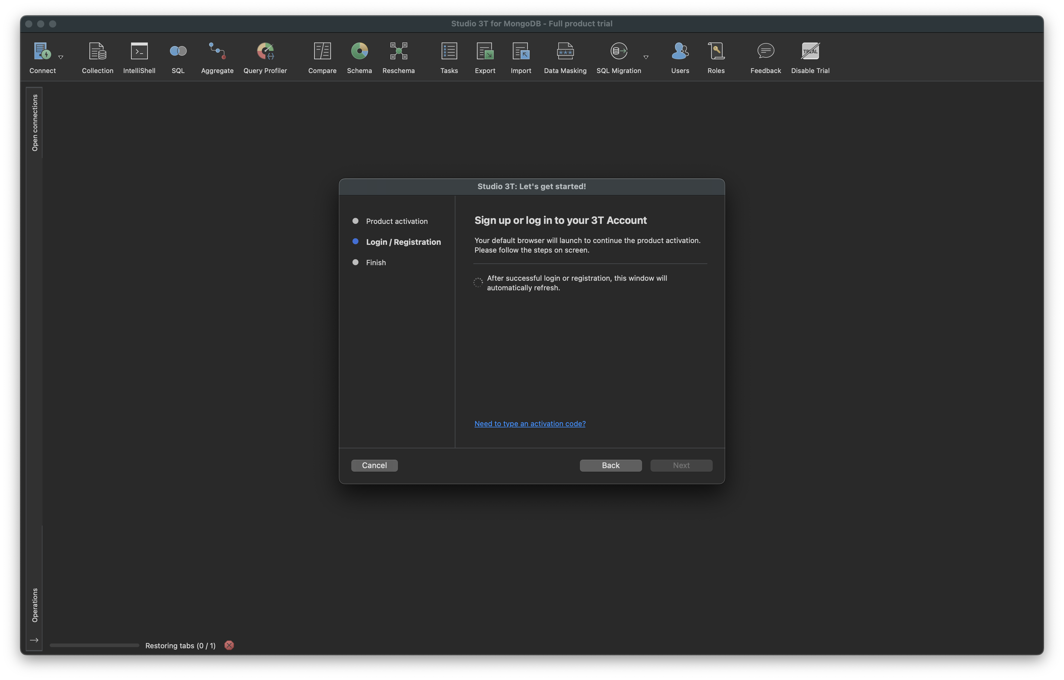 Sign in options